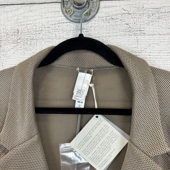 Wynne Layers Women's Plus Size Taupe Textured Mesh Blazer Jacket Size 3X - Picture 2 of 8